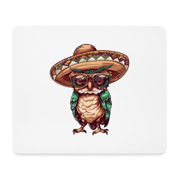 Eule Lustig Sombrero - Mousepad (Querformat) - Weiß - Vorne