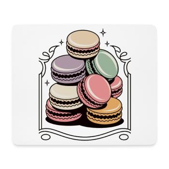 Macarons Shirt with Vintage Frame - Mouse Pad (horizontal) - white - Front