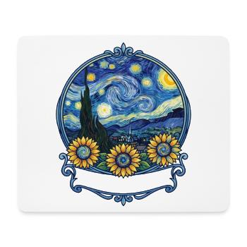 Let it Gogh Funny Vincent Van Gogh Starry Night - Tapis de souris (format paysage) - blanc - Devant