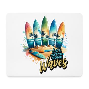 Let's Catch Some Waves - Mouse Pad (horizontal) - white - Front