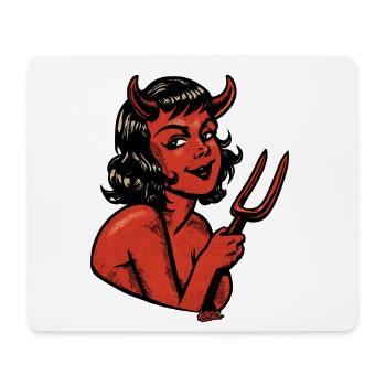 Devil Pinup in Halftone Red - Mouse Pad (horizontal) - white - Front