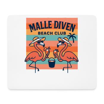 Malle Diven Beach Club Flamingo Mallorca Party - Mouse Pad (horizontal) - white - Front