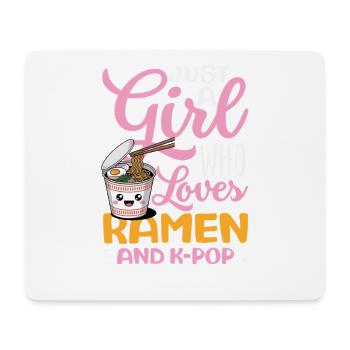 Girl Loves Ramen And K Pop - Mouse Pad (horizontal) - white - Front
