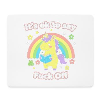 Einhorn-Lesung unter dem Regenbogen - Mousepad (Querformat) - Weiß - Vorne