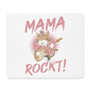 Katze Mutter Kater Coole Rocker Mama - Mousepad (Querformat) - Weiß - Vorne