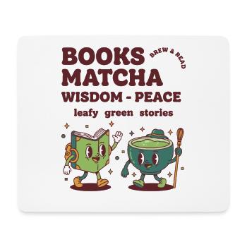 Books Matcha Wisdom Peace Leafy Green Stories - Mouse Pad (horizontal) - white - Front
