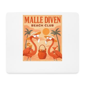 Malle Diven Beach Club Flamingo Mallorca Party - Mouse Pad (horizontal) - white - Front