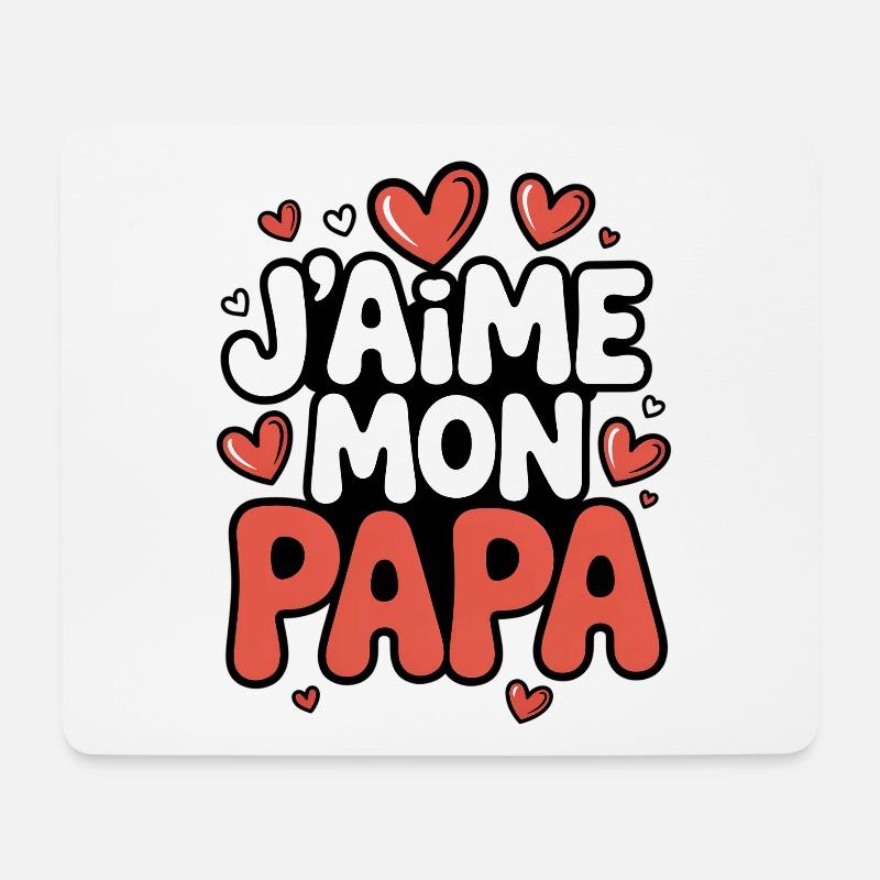 Father's Day I Love My Daddy Hearts - Mouse Pad (horizontal) - white
