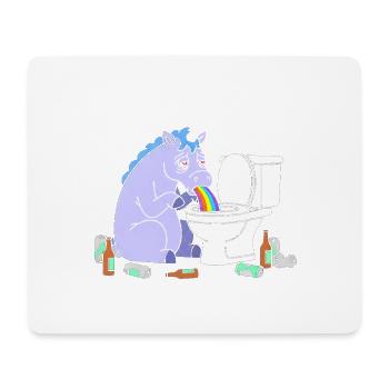 Klo Regenbogen Einhorn - Mousepad (Querformat) - Weiß - Vorne