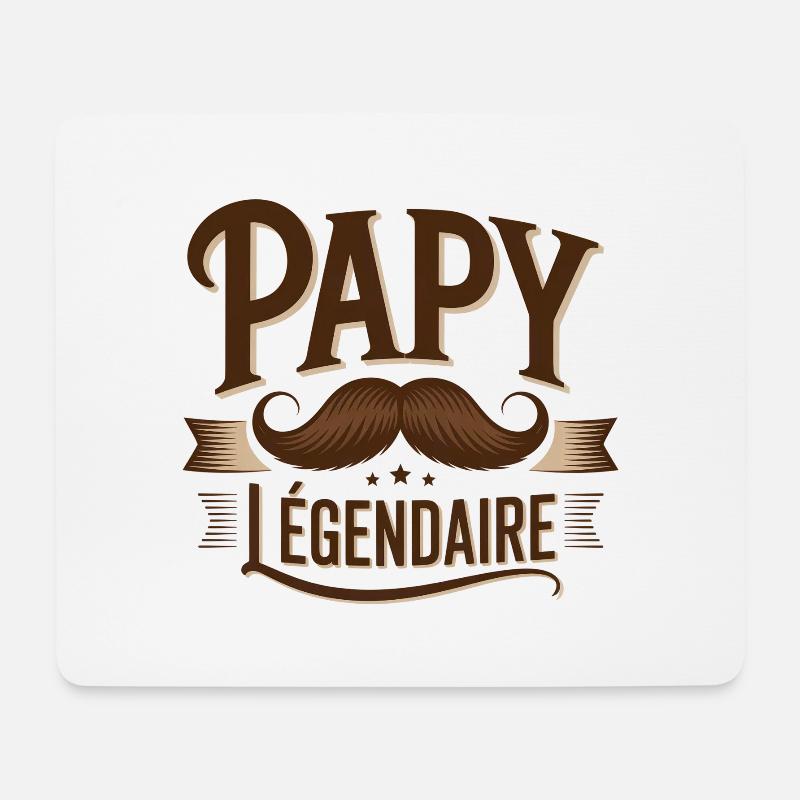 Grandpa Legendary Mustache - Mouse Pad (horizontal) - white