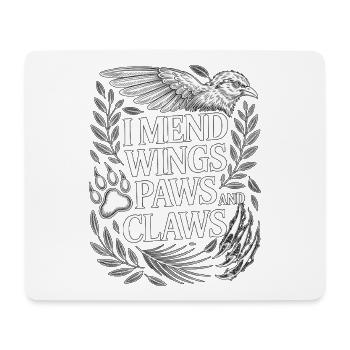 Vétérinaire de la faune isolée I Mend Wings Paws et vétérinaire - Tapis de souris (format paysage) - blanc - Devant