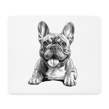  Französische Bulldogge Lustiger Smiley Bully Hund - Mousepad (Querformat) - Weiß - Vorne