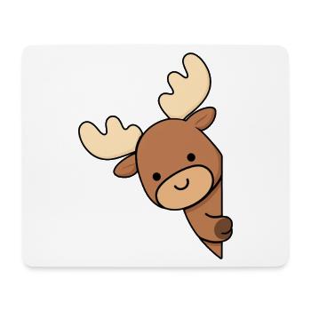 Élan d’Alaska Elk Deer mignon et drôle d’orignal d’Alaska - Tapis de souris (format paysage) - blanc - Devant