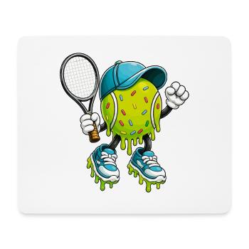 Humour de terrain de joueur de balle de tennis dégoulinant - Tapis de souris (format paysage) - blanc - Devant