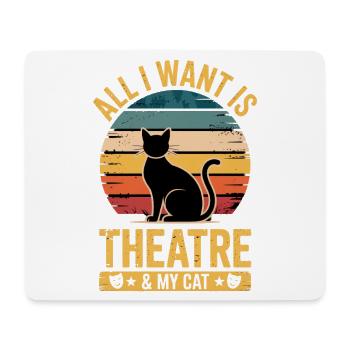 Théâtre musical : tout ce que je veux, mon chat & cadeau de théâtre - Tapis de souris (format paysage) - blanc - Devant