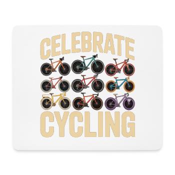 Celebrate Cycling Fahrradfahrer Retro - Mousepad (Querformat) - Weiß - Vorne