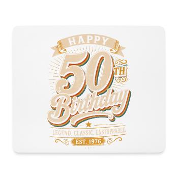 Design rétro pour le 50e anniversaire vintage - Tapis de souris (format paysage) - blanc - Devant