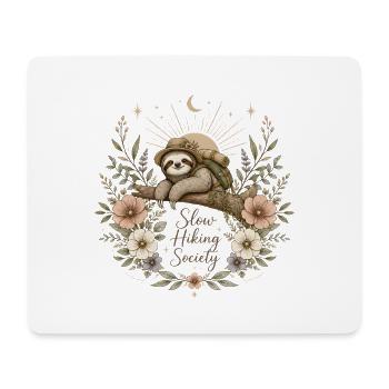 Slow Hiking Society Sloth Art - Mouse Pad (horizontal) - white - Front