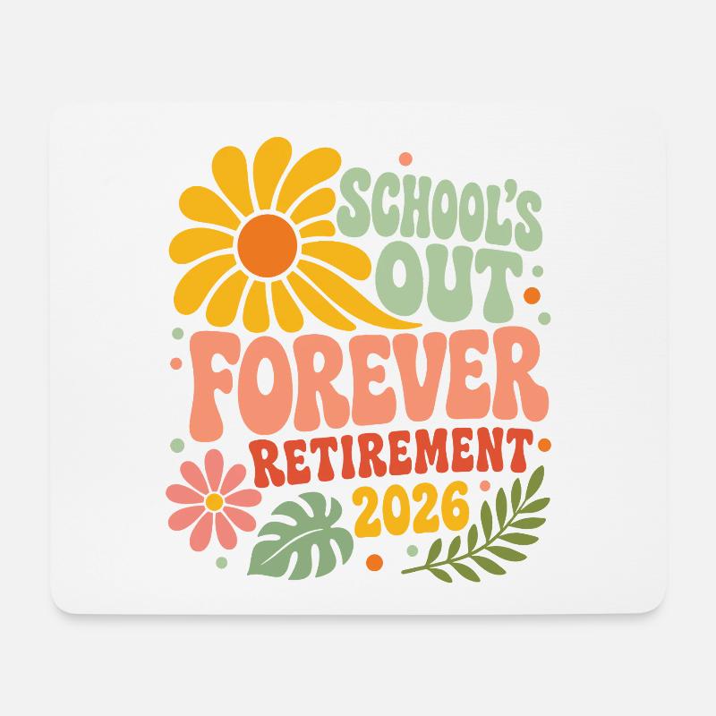 Lehrerin Ruhestand 2026 School's Out Shirt - Mousepad (Querformat) - Weiß