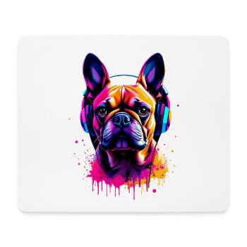 Casques Frenchie Bulldog français - Tapis de souris (format paysage) - blanc - Devant