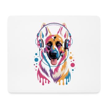 Berger allemand - Tapis de souris (format paysage) - blanc - Devant