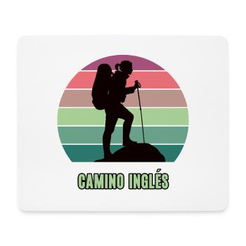 Camino Inglés Pilgern Pilgerreise Wander Jakobsweg - Mousepad (Querformat) - Weiß - Vorne