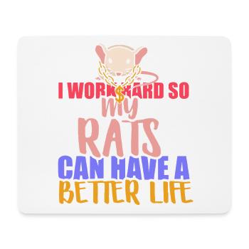 Rat, house rat, rat owner, rat lover - Mouse Pad (horizontal) - white - Front