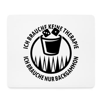 Keine Therapie - Backgammon | Brettspiel - Mousepad (Querformat) - Weiß - Vorne