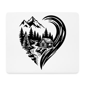 Heart Mountains Hut, nature Adore la randonnée - Tapis de souris (format paysage) - blanc - Devant
