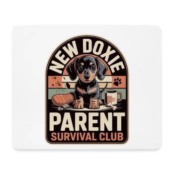 Club de survie teckel - Tapis de souris (format paysage) - blanc - Devant