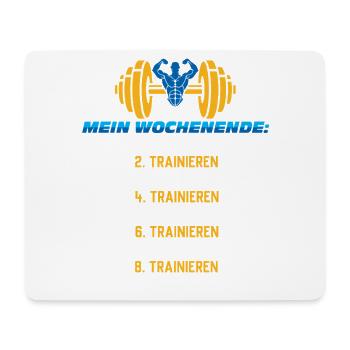 Mein Wochenende Workout Routine - Mousepad (Querformat) - Weiß - Vorne