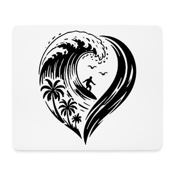 Herz Surfer Wellen Ozean Liebe - Mousepad (Querformat) - Weiß - Vorne