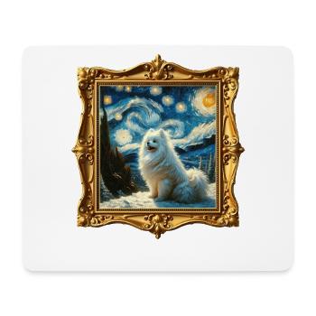 Spitz Zwergspitz Starry Night - Mousepad (Querformat) - Weiß - Vorne