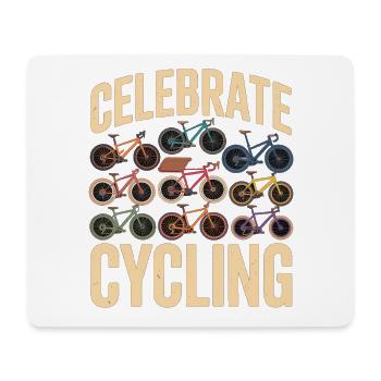 Celebrate Cycling Fahrradfahrer Retro - Mousepad (Querformat) - Weiß - Vorne
