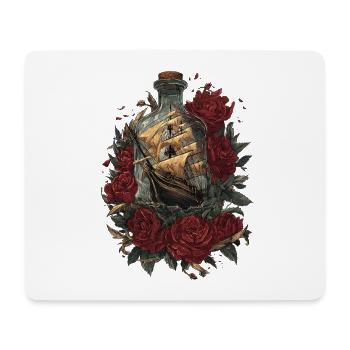 Ship in Bottle - Roses and Freedom - Mouse Pad (horizontal) - white - Front