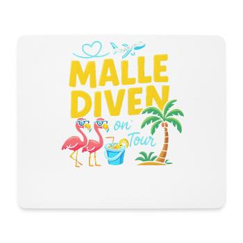 Malle Diven On Tour Damen Flamingo Mallorca Party - Mousepad (Querformat) - Weiß - Vorne