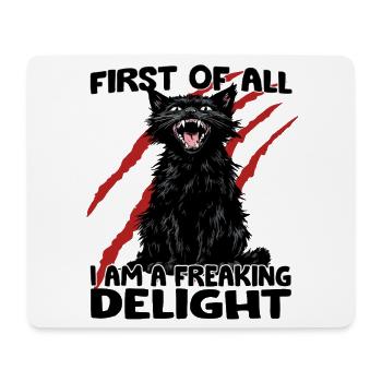 Scratch Monster Cat Black Cat Zoomies Chaos - Mouse Pad (horizontal) - white - Front
