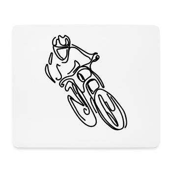 VTT Descente - Tapis de souris (format paysage) - blanc - Devant