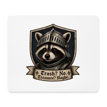 Knight Raccoon Shield Design - Mouse Pad (horizontal) - white - Front
