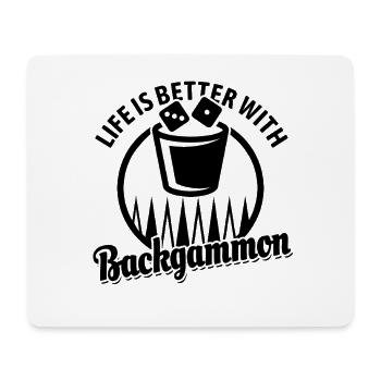 Backgammon | Jeu de société | Don - Tapis de souris (format paysage) - blanc - Devant