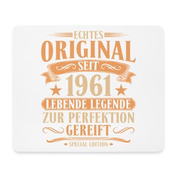 Original seit 1961 – 65. Geburtstag Retro - Mousepad (Querformat) - Weiß - Vorne