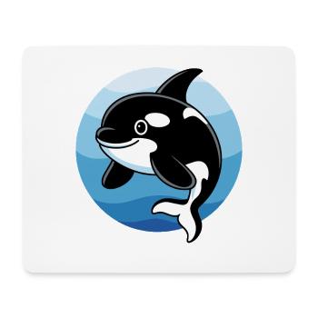  Niedlicher Orca Cartoon Verspielter Schwertwal Im - Mousepad (Querformat) - Weiß - Vorne