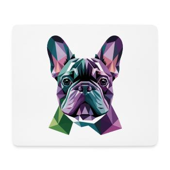 Bouledogue Français Low Poly Coloré Moderne - Tapis de souris (format paysage) - blanc - Devant