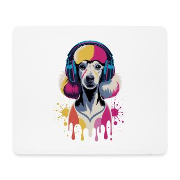 Casque Caniche - Tapis de souris (format paysage) - blanc - Devant