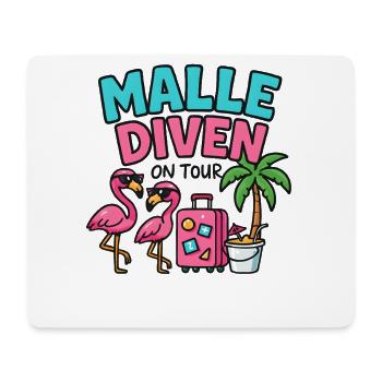 Malle Divas On Tour Women's Flamingo Mallorca Party - Mouse Pad (horizontal) - white - Front
