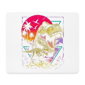 Neon Dino Tropen Sonnenaufgang - Mousepad (Querformat) - Weiß - Vorne