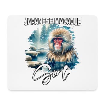 Japanese Macaque Mädchen Japanmakak - Mousepad (Querformat) - Weiß - Vorne