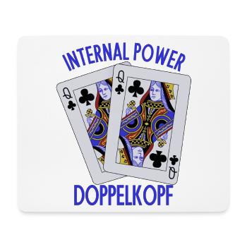 Doppelkopf: Geistige Stärke - Mousepad (Querformat) - Weiß - Vorne