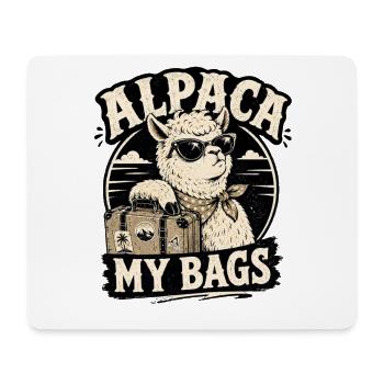 Alpaga, mes sacs - Tapis de souris (format paysage) - blanc - Devant