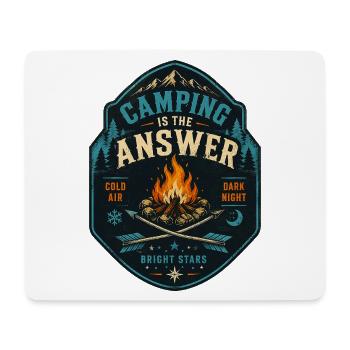 Camping ist die Antwort Lagerfeuer Motiv - Mousepad (Querformat) - Weiß - Vorne